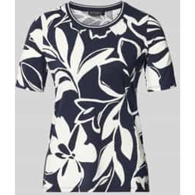 T-shirt van viscose-elastaanmix in allover-look