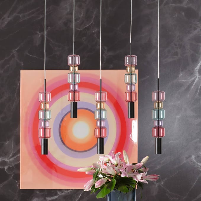 KARE hanglamp Candy Bar Colore, glas, 5-lamps, GU10