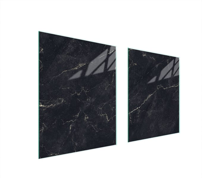 TMK ArtDeko Serie - Glazen Beschermplaat - 85x52 cm - Marmereffect - Hittebestendig