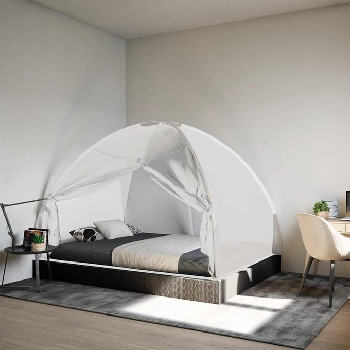 vidaXL - Klamboe - met - deuren - Mongolia - 220 - gaas - 200x150x140 - cm - wit