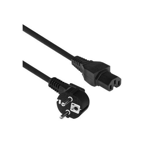 ACT Netsnoer Schuko CEE 7/7 male (haaks) - C15 IEC 60320 zwart 2 m AK5313