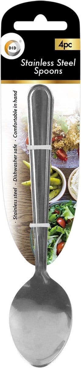 DID diner eetlepels - 4x stuks - van RVS - 19 cm - bestek - dineren - dinerbestek