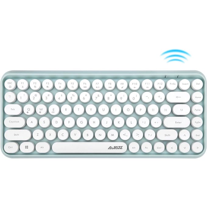 Ajazz 308i Bluetooth-toetsenbord Ronde sleuteldop 10m Bluetooth-verbinding 84 toetsen voor Windows 2000, groen