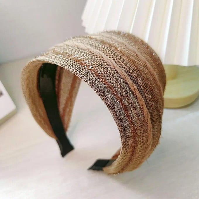 Brede Chiffon Stof Haarband Vrouwen Haarband Haaraccessoires Voor Dame 1pcs kaki