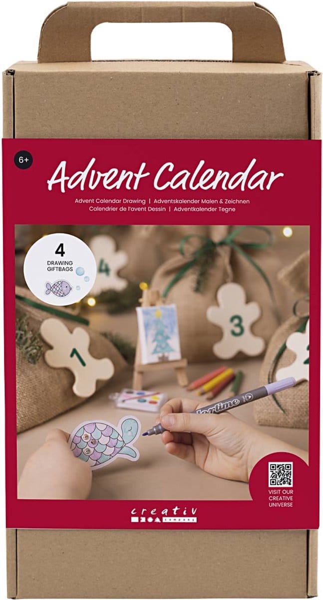 Creativ Company Adventskalender creatieve cadeaus tekenen kerst knutselset.
