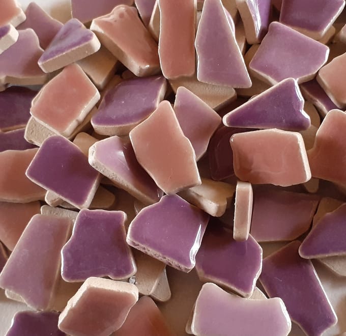 Keramische Mozaïek Steentjes Paars/Roze Mix 300 Gram