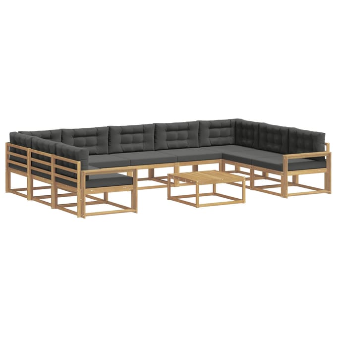 vidaXL - Buiten - bank - set - 10 - st - Wit - en - antracietkleurig