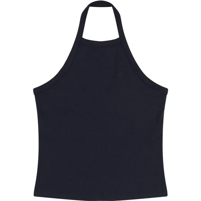 Lee Open Back Halter Mouwloos T-shirt Zwart S Vrouw