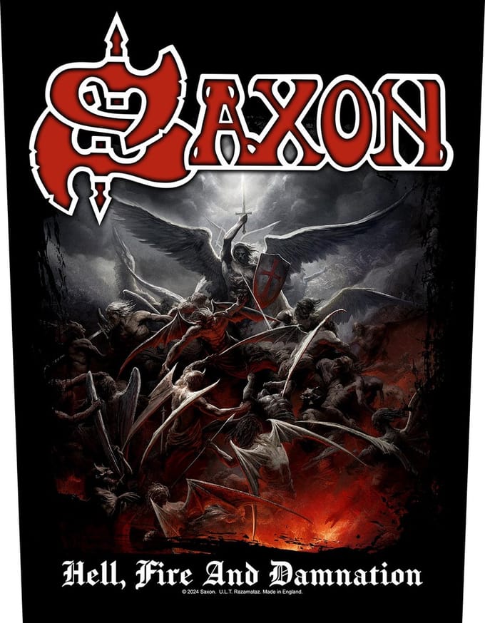 Saxon Hell, fire and damnation Unisex Embleem - meerkleurig - Standard