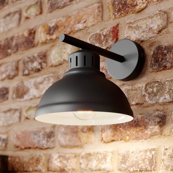 Luminex Wandlamp Sven, zwart, metaal, 1-lamp