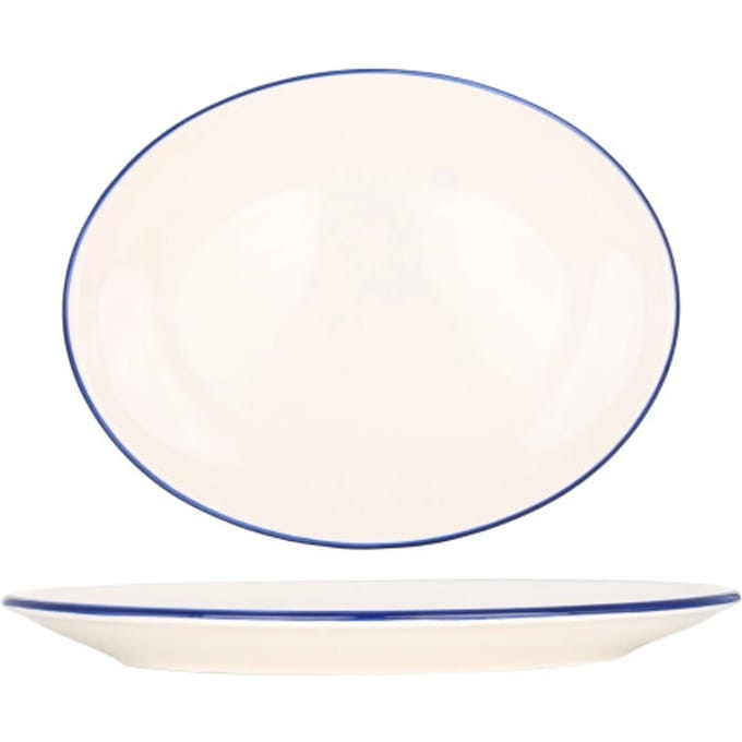 Bonna Serveerschaal - Linea Blue - Porselein - 36x28cm - set van 2