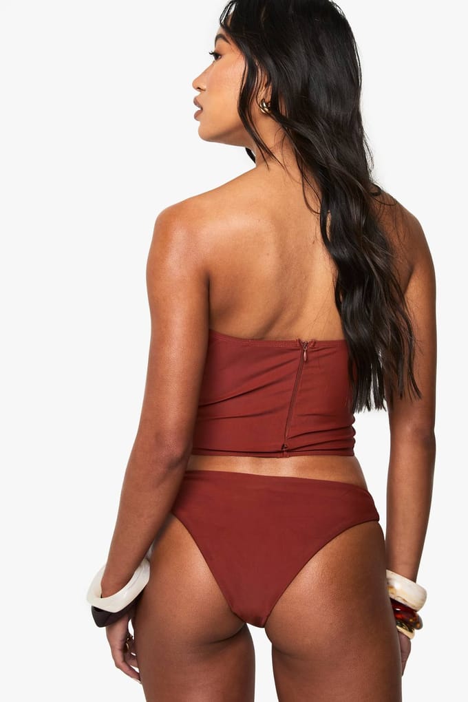 boohoo Dames Premium Hipster Bikini Slip | Rust | Maat: 16