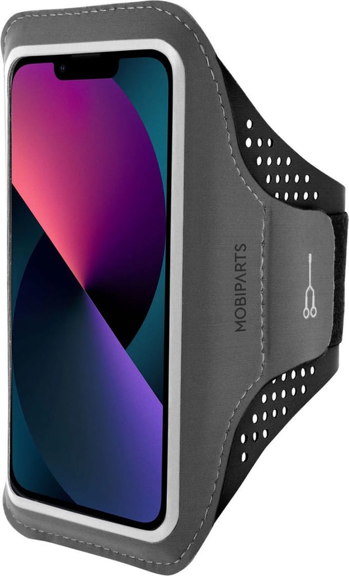 Hardloop Sportarmband geschikt voor Apple iPhone 13 Mini - Zwart - Mobiparts