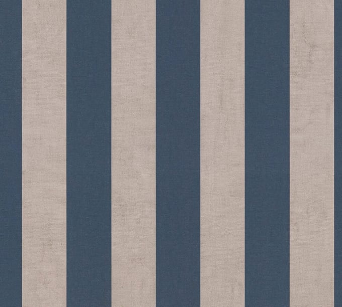 STREPEN BEHANG | Klassiek - Blauw Grijs Crème - A.S. Création Anna D'Andrea