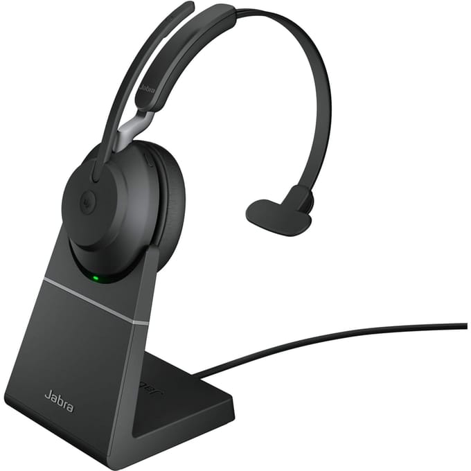 Jabra Evolve2 65  MS Mono + Stand - Bluetooth Headset - met standaard - op oor - omkeerbaar - Bluetooth - draadloos