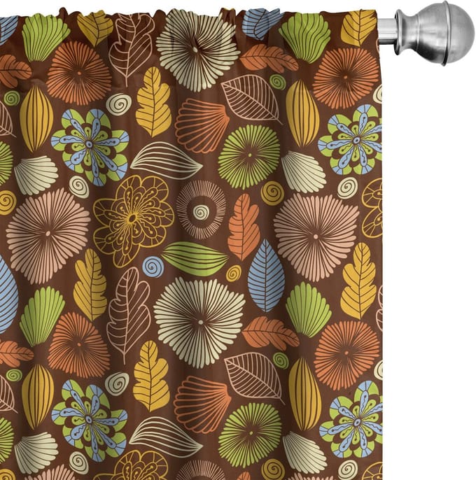 ABAKUHAUS Herfstgordijnen – 2x75x245 cm – Microvezel – Multicolor