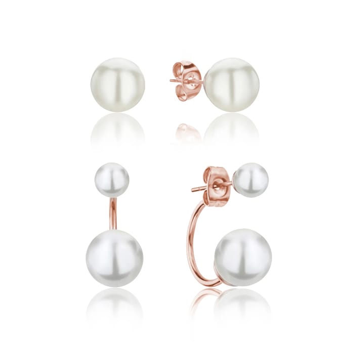 Set van 2 paar damesoorbellen Isabella Ford Agata Pearl