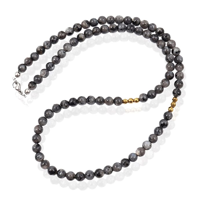 Memphis Accessoires Heren Ketting van Labradorite Kralen - Natuursteen - 6mm -50cm