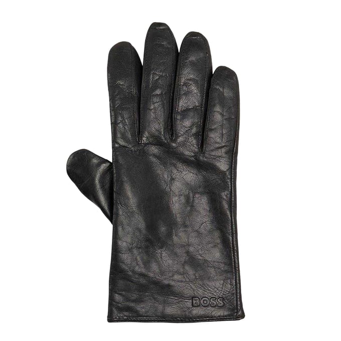 Boss Heren Gioli Leren Handschoenen (Zwart)