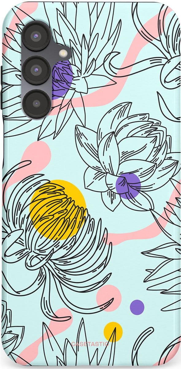 Casetastic hoesje geschikt voor Samsung Galaxy A16 - Dubbellaagse bescherming - Wildschets - Fashion Case - Zilver Wit Saliegroen Lichtroze