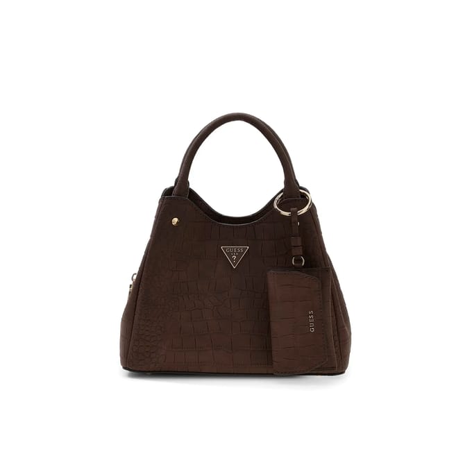 GUESS handtas schoudertas Lorella Logo Girlfriend Tote Espresso donkerbruin