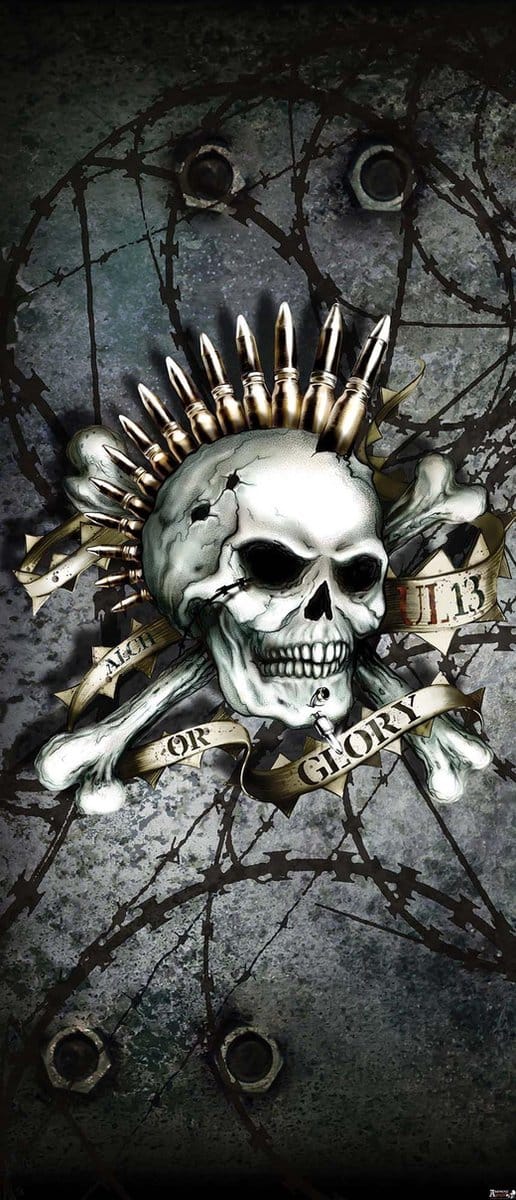 Fotobehang Alchemy Skull Ammunition | DEUR - 211cm x 90cm | 130g/m2 Vlies