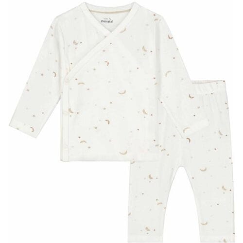 Prénatal baby pyjama ster en maan Ivory White 68 unisex