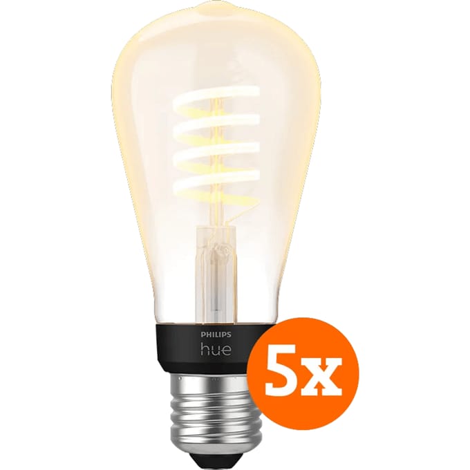 Philips Hue Filamentlamp White Ambiance Edison E27 5-pack