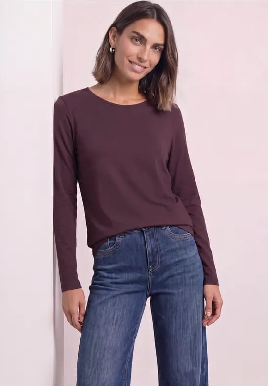 Effen shirt met lange mouwen