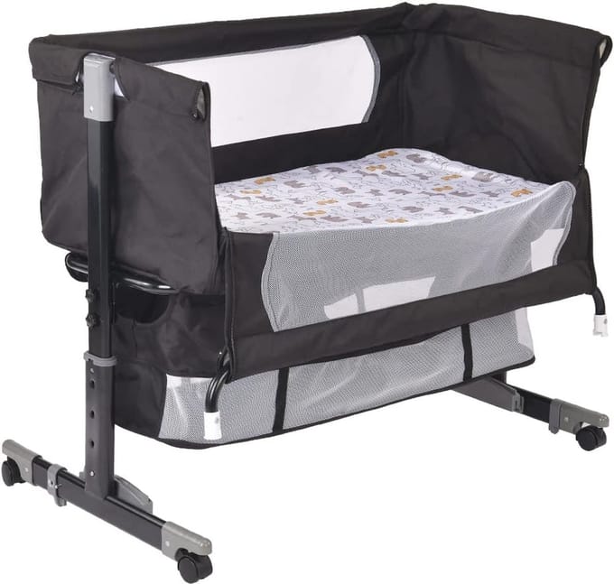 3-in-1 Babybed met Verstelbare Hoogte en Muggennet - Ideaal voor Pasgeborenen