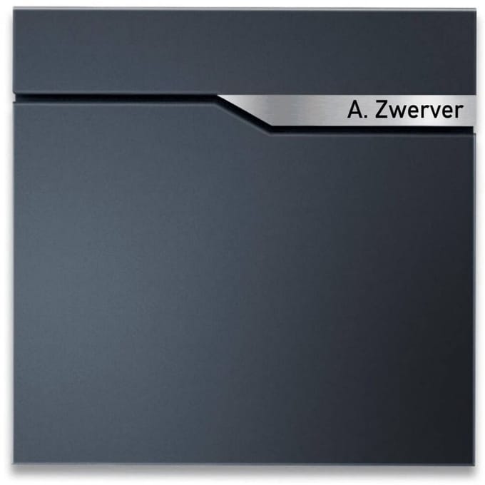 BR2 Brievenbus antraciet met naam en huisnummer 37x37x10.5cm