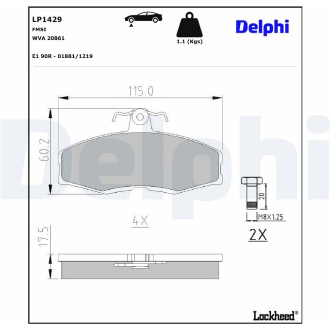 Remblokset DELPHI LP1429, voor