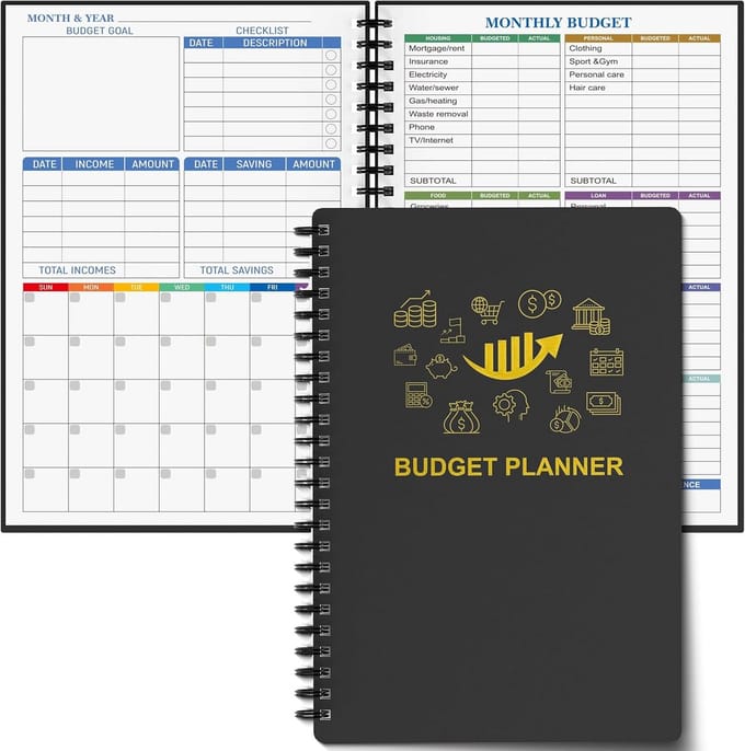 Budget Planner - Financiële Organizer - Geld Beheer - Ongedateerd Gebruik - A5 Formaat - Goud