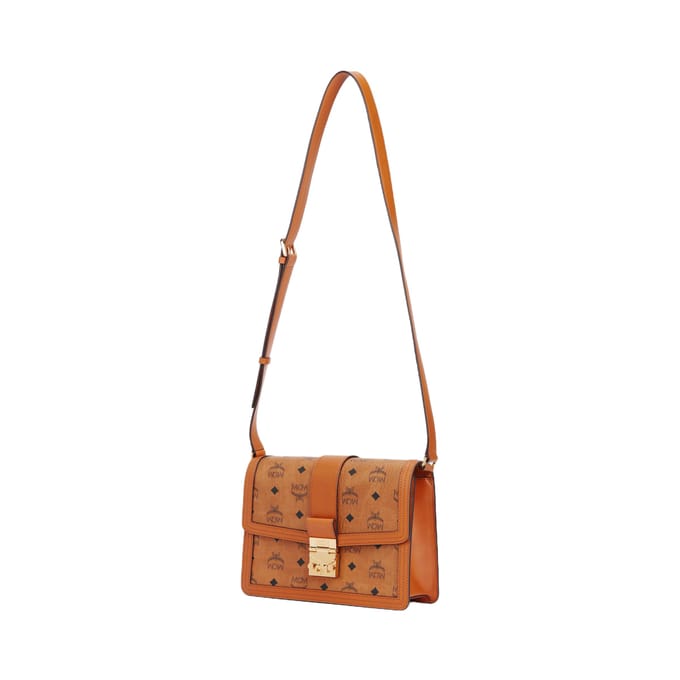 MCM Visetos Monogram Gecoat Canvas Messenger Bag Dames tassen Bruin Cognac MWSCSXT02CO001 Basic Set (Bag+Dust Bag) gray