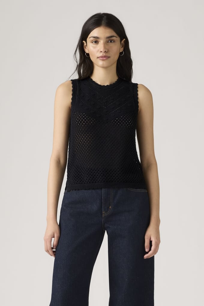 Levi's Adrienne Crochet Tank Top Black Taglia: S | Canottiere Outlet | Donna | Nero