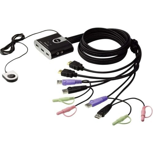 ATEN CS692 2-Port USB HDMI/Audio Cable KVM Switch with Remote Port Selector