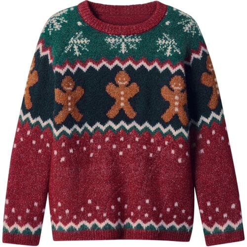 LUPILU Gebreide kinder kersttrui (Rood, 122/128)