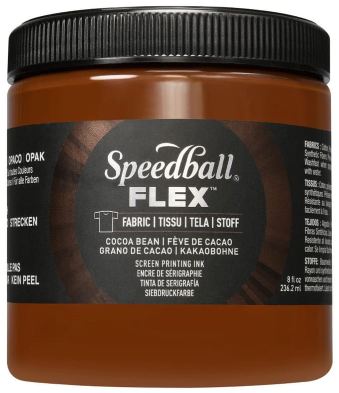 Flex fabric ink cocoa bean screen printing -Speedball