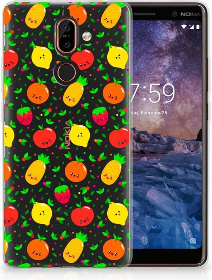 Nokia 7 Plus Siliconen Case Fruits