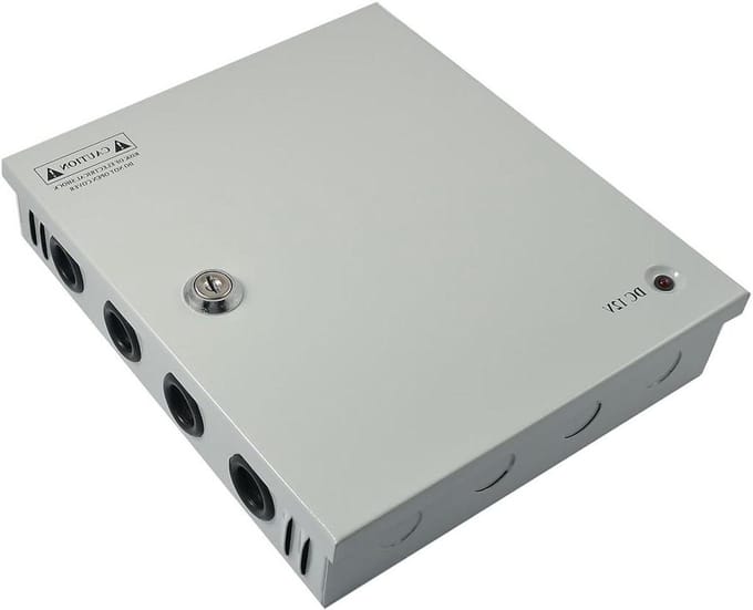 Voeding Box - Stroomverdeler - Camera Beveiliging - 9 Kanalen - 23.5 cm Lengte - Grijs