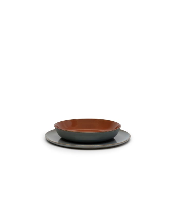 Serax Anita Le Grelle Serveerschaal - M - 21 cm - Rust/smokey blue