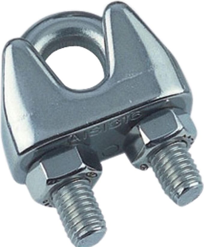 Staaldraadklem 4mm R.V.S A4 - 2 stuks
