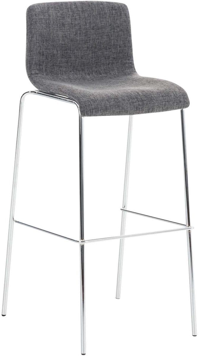 CLP Hover Barkruk - Stof licht grijs chroom