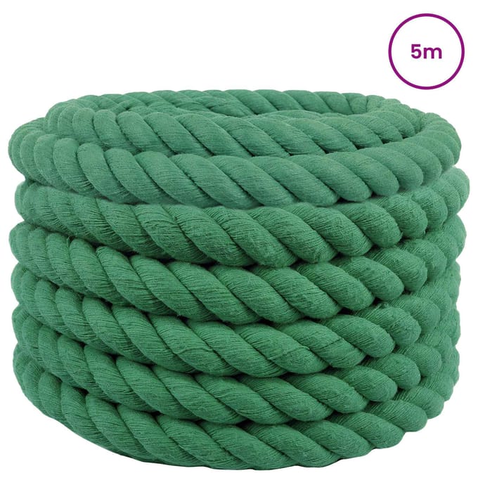 vidaXL - Katoenen - Touw - 40 - mm - 5 - m - Groen - 100% - katoen