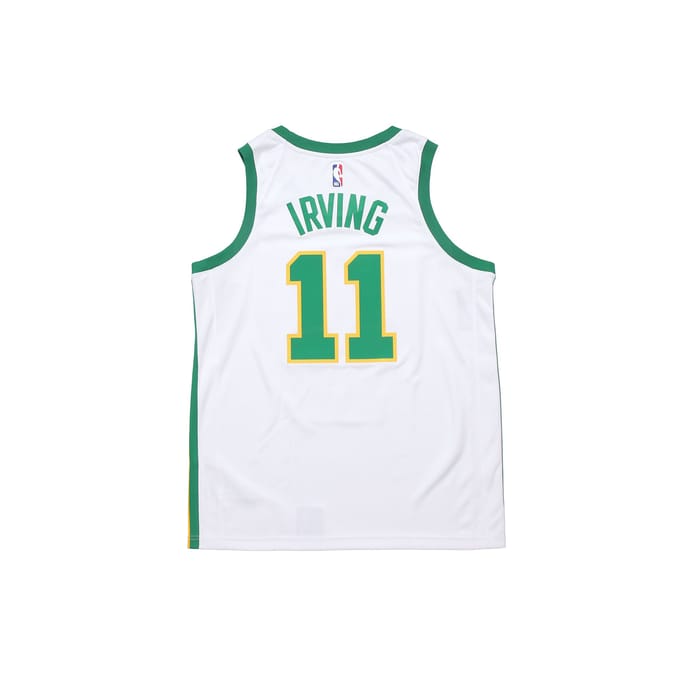 Maillot Nike NBA Saison 18-19 Kyrie Irving Boston Celtics City Edition Homme Hauts Blanc Vert AJ4596-101 S blue