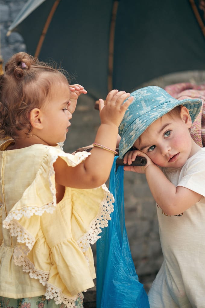 Louise Misha Sun Hat Afid Blue Peacock Mandala Größe: 3-6M | Outlet | kids | Blau