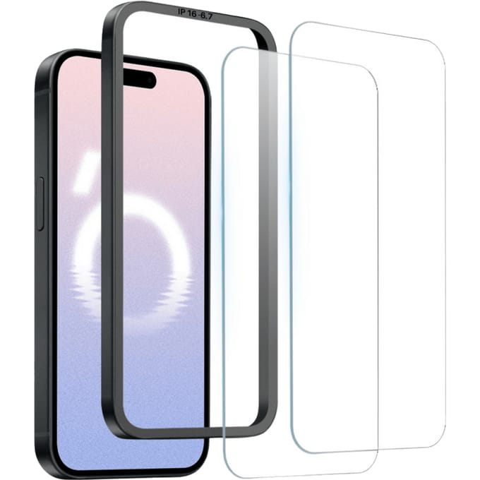 Northjo iPhone 16 Plus Duo Pack A+ Screenprotector Met Installatiehulp Transparant