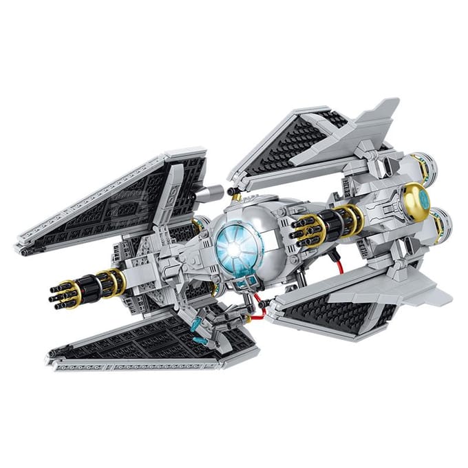 Ruimteschip MOC TIE Interceptors Bouwstenen Gewijzigd van Keizerlijke Jagers Model DIY Assemblage Bakstenen Speelgoed Cadeau gray