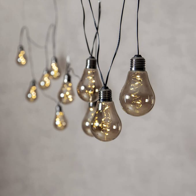 Star Trading Glow lichtslinger - 10 lampen - indoor - grijs ("smoked")