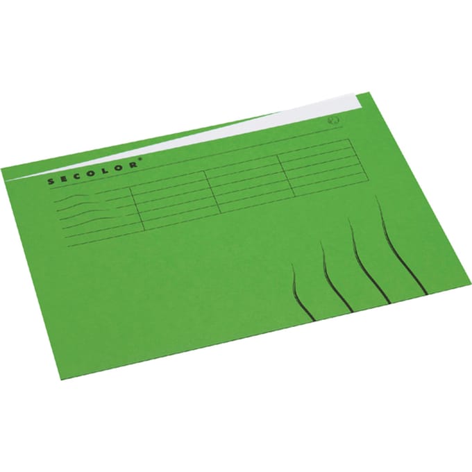 Vouwmap Secolor met tabrand A4 100% gerecycled karton 250gr Groen